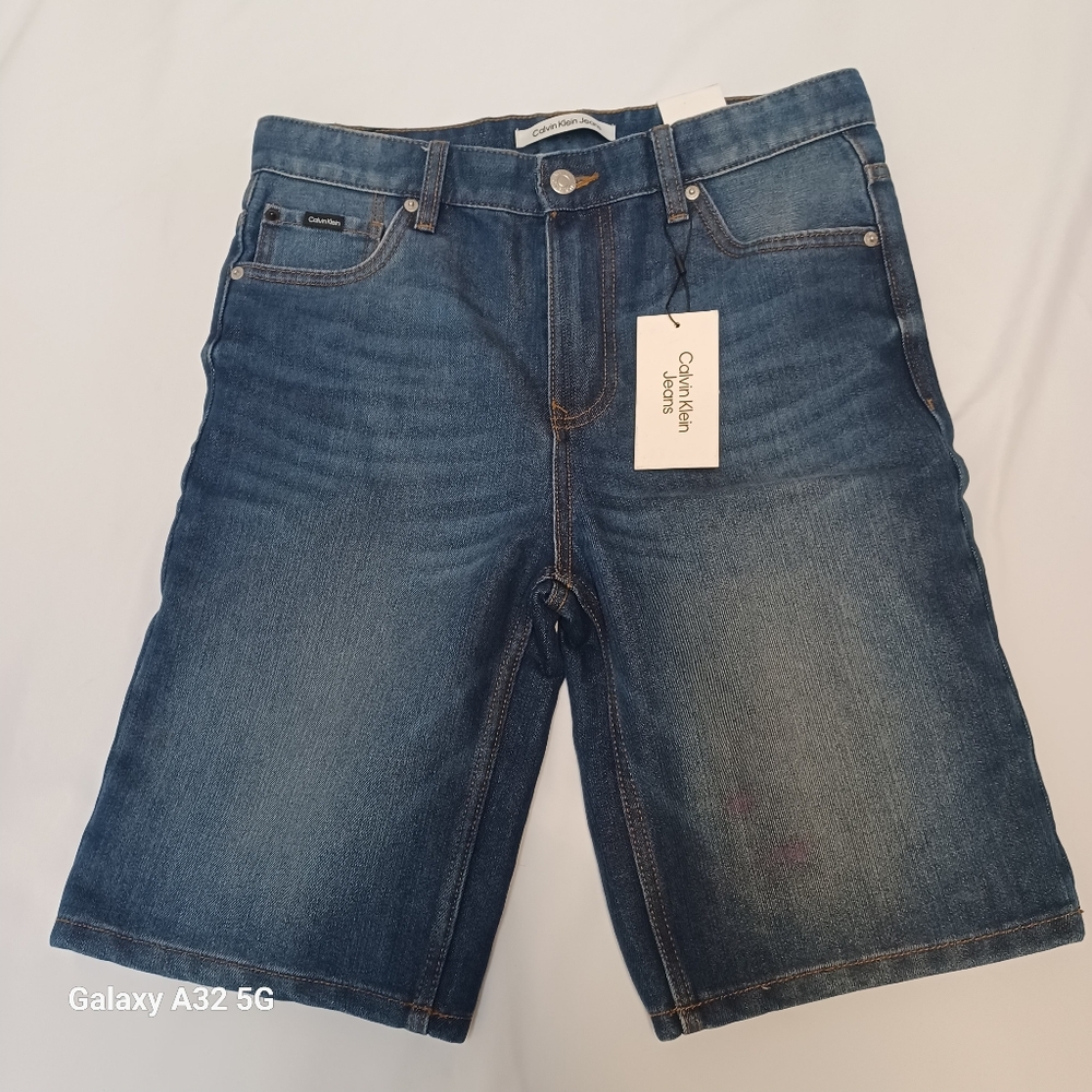 Calvin Klein Jeans New  Boys Short Size 18 Dark Blue Denim
